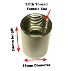 Byretech Steel Female-to-female Shower Hose Converter, 15mm To 3/8 Inch - BYSHC02 -Purestream Shower Shop byretech steel female to female shower hose converter 15mm to 3 8 inch byshc02 4