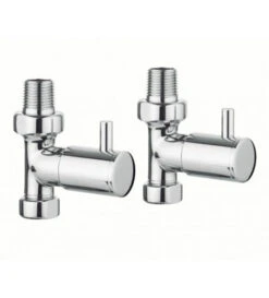 Crosswater Design Straight Round Rad Valves Chrome - Radvs1