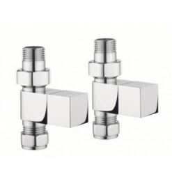Bauhaus Crosswater Elite Square Straight Rad Valves Chrome - Radvs2