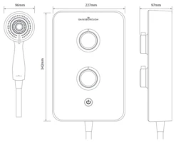 Gainsborough Slim Duo Electric Shower (Titamium Grey) 8.5kw - GSDTG85 -Purestream Shower Shop gainsborough slim duo electric shower titamium grey 8 5kw gsdtg85 5