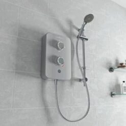 Gainsborough Slim Duo Electric Shower (Titamium Grey) 8.5kw - GSDTG85 -Purestream Shower Shop gainsborough slim duo electric shower titamium grey 8 5kw gsdtg85 7