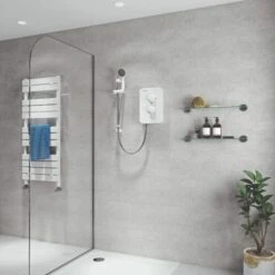 Gainsborough Slim Mono Electric Shower (White) 9.5kw - GSM95 -Purestream Shower Shop gainsborough slim mono electric shower white 9 5kw gsm95 2