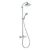 Hansgrohe Croma 220 Showerpipe Thermostatic Mixer With Overhead - 27185000 -Purestream Shower Shop hansgrohe croma 220 showerpipe thermostatic mixer with overhead 27185000