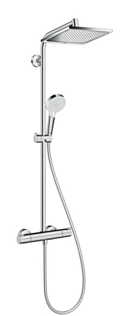 Hansgrohe Crometta E 240 1Jet Showerpipe Bar Mixer Shower - 27271000 3 Hansgrohe Crometta E 240 1Jet Showerpipe Bar Mixer Shower - 27271000