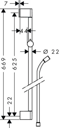Hansgrohe Unica'croma 650Mm Isiflex B 1600Mm Rail Kit - 26503000 -Purestream Shower Shop hansgrohe unica croma 650mm isiflex b 1600mm rail kit 26503000 1