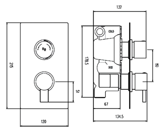 Hudson Reed Kristal Twin Conc Thermo Valve Div - Kri3207 4 Hudson Reed Kristal Twin Conc Thermo Valve Div - Kri3207 - Image 2