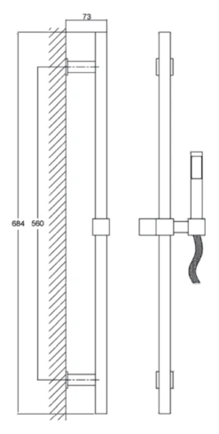 Hudson Reed Kubix Slider Rail Kit - A3181 -Purestream Shower Shop hudson reed kubix slider rail kit a3181 1