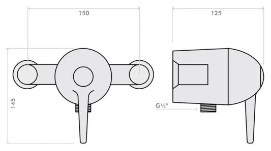 Inta Acura Exposed Thermostatic Sequential Control Shower Valve With Bottom Outlet Only - 90030Cp 4 Inta Acura Exposed Thermostatic Sequential Control Shower Valve With Bottom Outlet Only - 90030Cp - Image 2