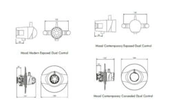 Inta Mood Contemporary Exposed Dual Control Thermostatic Shower Valve - 90014Cp -Purestream Shower Shop inta mood contemporary exposed dual control thermostatic shower valve 90014cp 1