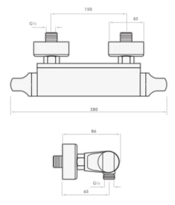 Inta Telo Thermostatic Shower With Flexible Slide Rail Kit & Fast Fix Brackets - Tl10016cp -Purestream Shower Shop inta telo thermostatic shower with flexible slide rail kit fast fix brackets tl10016cp