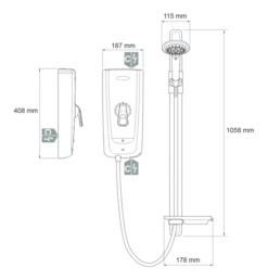 Mira Advance Flex Extra 8.7 KW - 1.1785.005 -Purestream Shower Shop mira advance flex extra 8 7 kw 1 1785 005 2