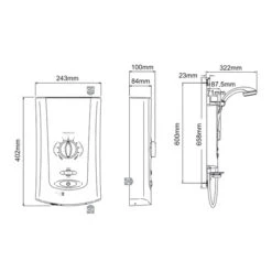 Mira Advance Low Pressure 9.0Kw Electric Shower (White/Chrome) - 1.1759.001 -Purestream Shower Shop mira advance low pressure 9 0kw electric shower white chrome 1 1759 001