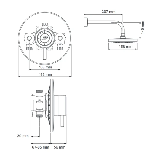 Mira Element Mixer Shower Ss Bir - 1.1656.003 4 Mira Element Mixer Shower Ss Bir - 1.1656.003 - Image 2
