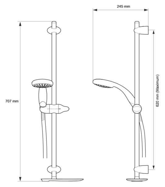Mira Nectar Bath Shower Mixer Fittings Kit (Chrome) - 2.1703.390 4 Mira Nectar Bath Shower Mixer Fittings Kit (Chrome) - 2.1703.390 - Image 2