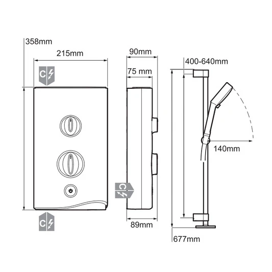 Mira Sport 9.0Kw Electric Shower White/Chrome - 1.1746.002 5 Mira Sport 9.0Kw Electric Shower White/Chrome - 1.1746.002 - Image 3