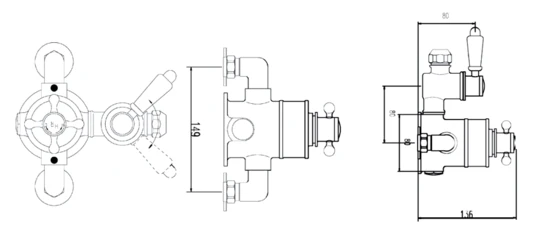 Nuie Traditional Twin Exposed Thermo Valve - A3099e 4 Nuie Traditional Twin Exposed Thermo Valve - A3099e - Image 2