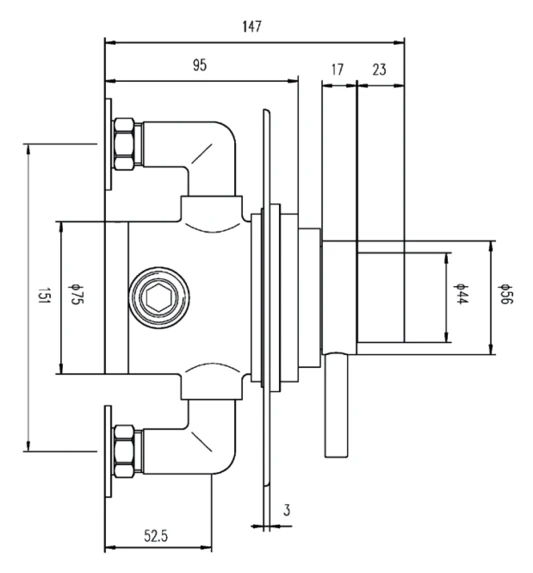 Nuie Premier Traditional Dual Exposed Thermo Valve - A3091e 4 Nuie Premier Traditional Dual Exposed Thermo Valve - A3091e - Image 2