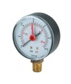 Reliance Pressure Gauge 50mm Dial 0-4 Bar - 1/4"" MBSP Back Inlet GAGE 250 007