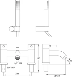 Deva Vision Deck Mounted Bath Shower Mixer - Vsn206 -Purestream Shower Shop the shower doctor deva deva vision deck mounted bath shower mixer vsn206 1688563439Deva Vision Deck Mounted Bath Shower Mixer Dimensions