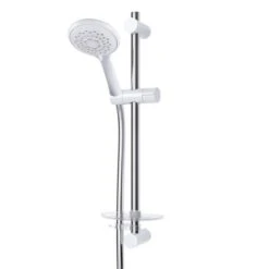 Triton Adam2 Circualr Complete Shower Kit With 5 Mode S/H White & Chrome - Tskfad28000wc