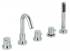 Vado 5 Hole Bath Shower Mixer Deck Mounted With Shower Kit - SEN-135-3/4-C/P