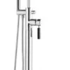 Vado Bath Shower Mixer With Shower Kit Single Lever Floor Mounted With Swivel Spout With Black Handle - NUA-133+K-C/BLK -Purestream Shower Shop vado bath shower mixer with shower kit single lever floor mounted with swivel spout with black handle nua 133 k c blk 1