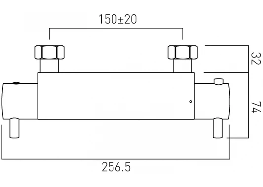 Vado Celsius 1/2"" Exposed Thermostatic Shower Valve Wall Mounted (Chrome) - Cel-149-1/2-C/P 4 Vado Celsius 1/2"" Exposed Thermostatic Shower Valve Wall Mounted (Chrome) - Cel-149-1/2-C/P - Image 2
