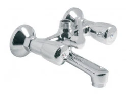 Vado Exposed Bath Shower Mixer Wall Mounted With 3/4"" Threaded Outlet Without Rigid Riser - WAR-221/CD-C/P