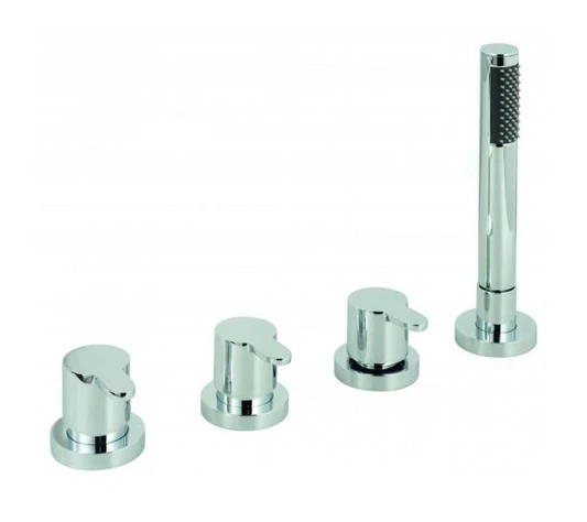 Vado Sense 4 Hole Bath Shower Mixer Deck Mounted Without Spout For Use With Bath Filler Waste And Overflow (Chrome) - Sen-135/Ns-C/P